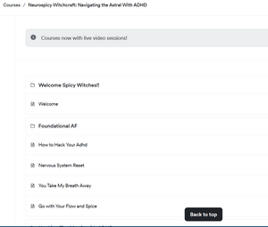 October! Neurospicy Witchcraft: Navigating Your Magick with ADHD Course NO Tools Timeline Shifting Helping with Symptoms COURSE ONLY