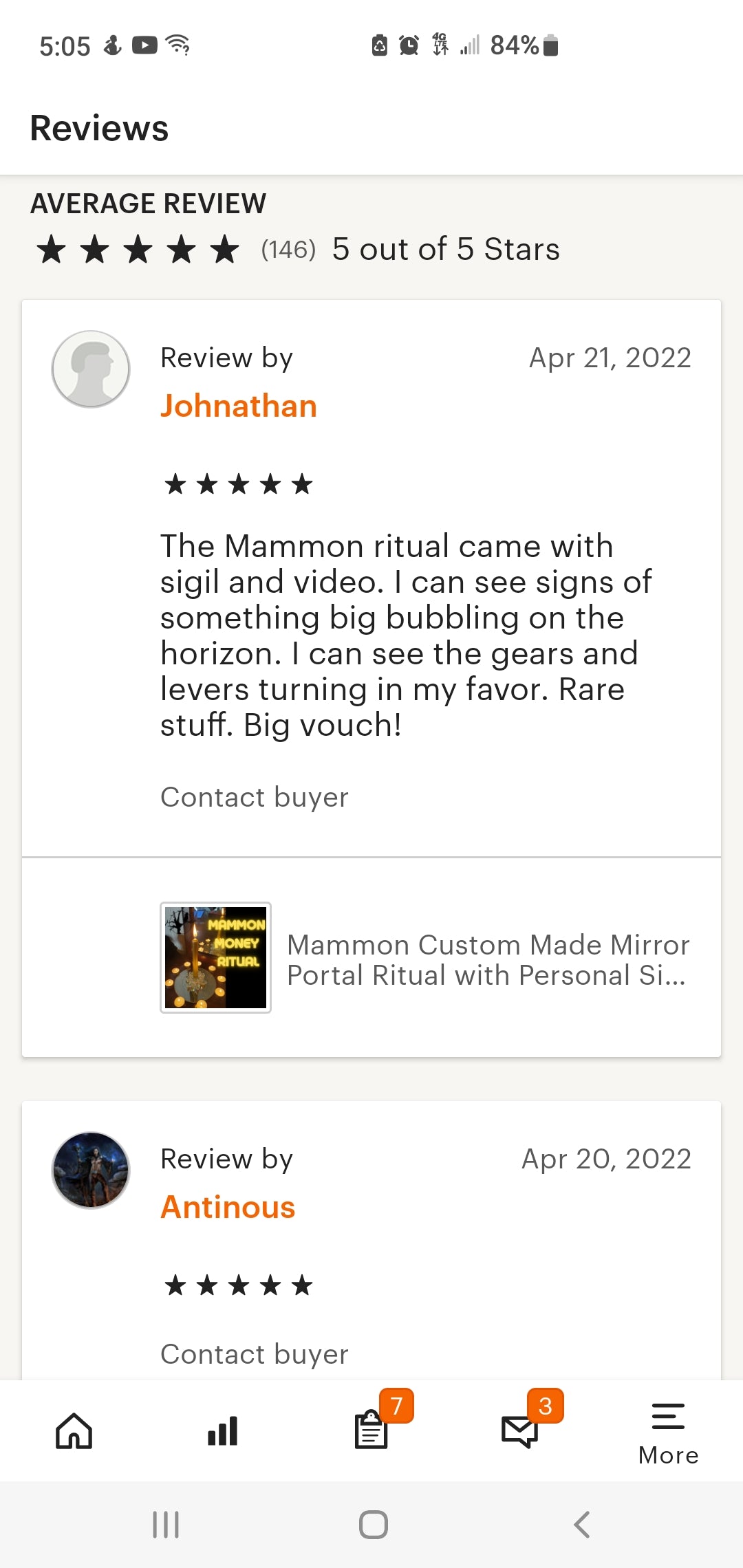 mammon money spell review