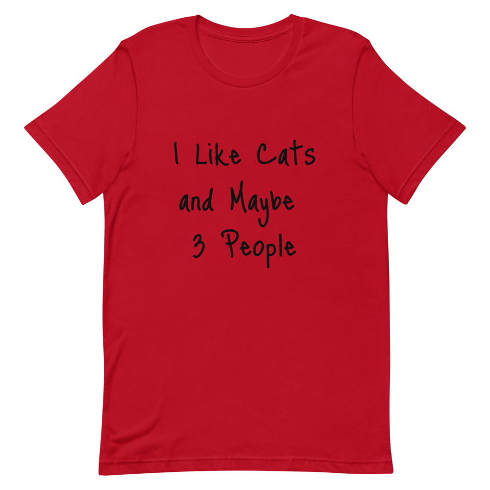 "I Like Cats and Maybe 3 People" Graphic Tee Colors
