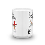 Original Artwork Graphic Print "Witch Mom" Coffee Tea Mug with Black Cat, Tub, Witch Hat Gift 11oz or 15oz! - BlackTreeBlueRaven