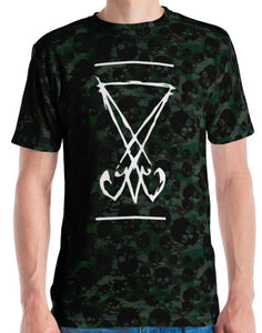 Lucifer Camo Skull All Over Print Tee Shirt