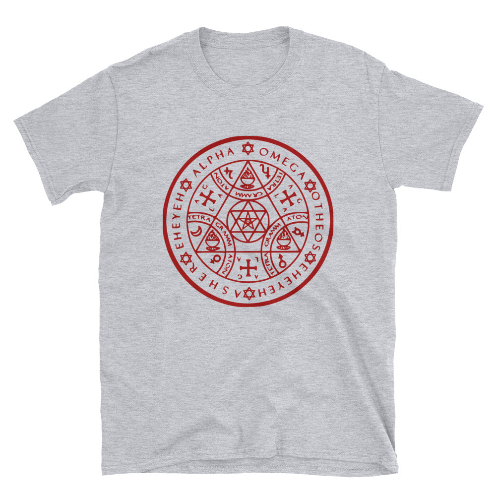 Enochian Protection Symbol Graphic Tee in Red Print!  (Unisex) - BlackTreeBlueRaven