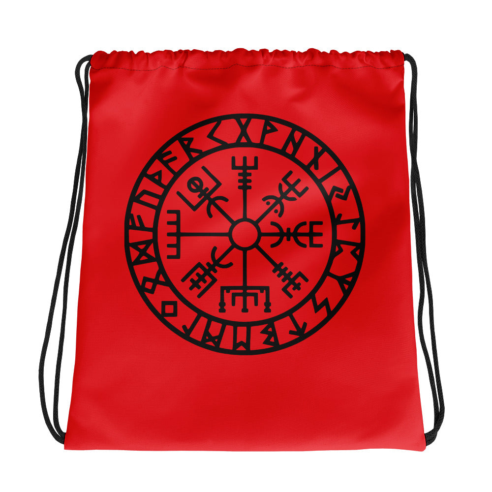Drawstring bag Viking Runic Sigil of Protection and Guidance Vegvisir