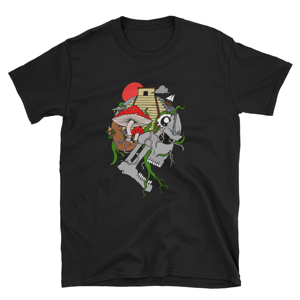 Aztec Skull Mushroom Shirt for Men Or Woman - BlackTreeBlueRaven