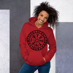 Hooded Sweatshirt Runic Vegvisir Viking Compass Sigil For Protection and Guidance - BlackTreeBlueRaven